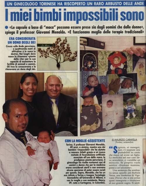 articolo su gravidanza impossibile, grafie a una pianta peruviana, moca
