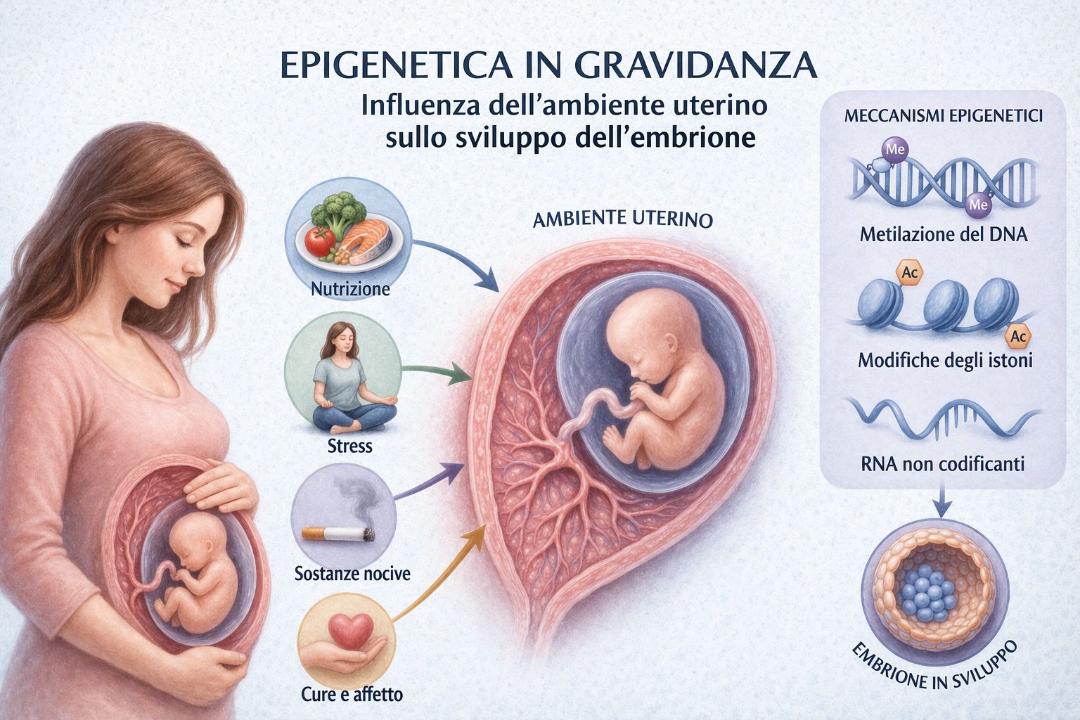 epigenetica gravidanza influenza ambiente uterino sviluppo embrione