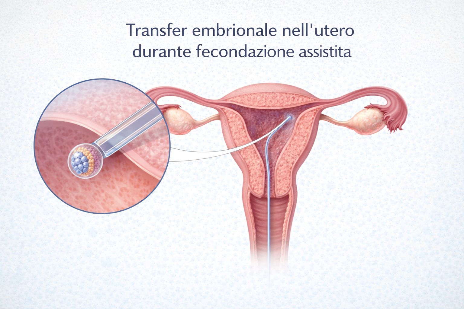 transfer embrionale nell’utero durante fecondazione assistita
