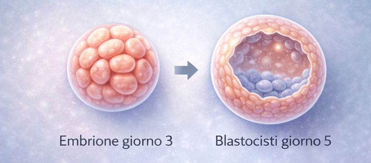  differenza tra blastocisti giorno 5 ed embrione giorno 3 
