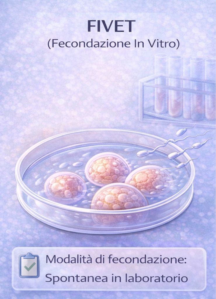 fivet fecondazione in vitro con spermatozoi che fecondano ovocita spontaneamente in laboratorio