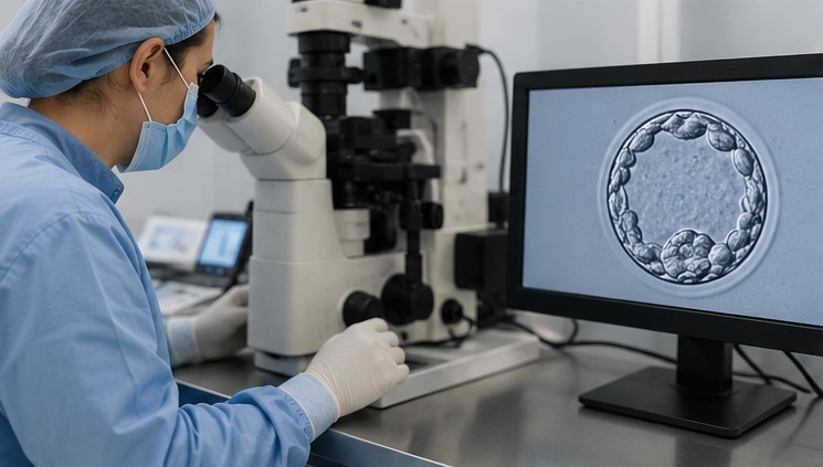 Blastocisti sviluppata in laboratorio durante un ciclo FIV